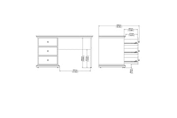 Paris Skrivbord 130 cm - Vit - Products - Möbler - Bord & matgrupp - Kontorsbord - Datorbord