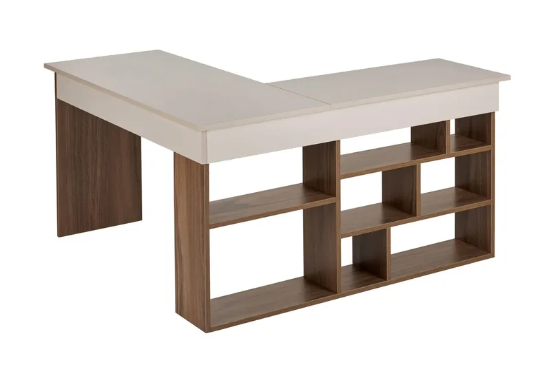 Regar Skrivbord 130x72x120 cm, Cashmere och Walnut