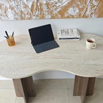 Soryn Skrivbord 120x75x60 cm - Travertine Walnut - Products - Möbler - Bord & matgrupp - Kontorsbord - Datorbord