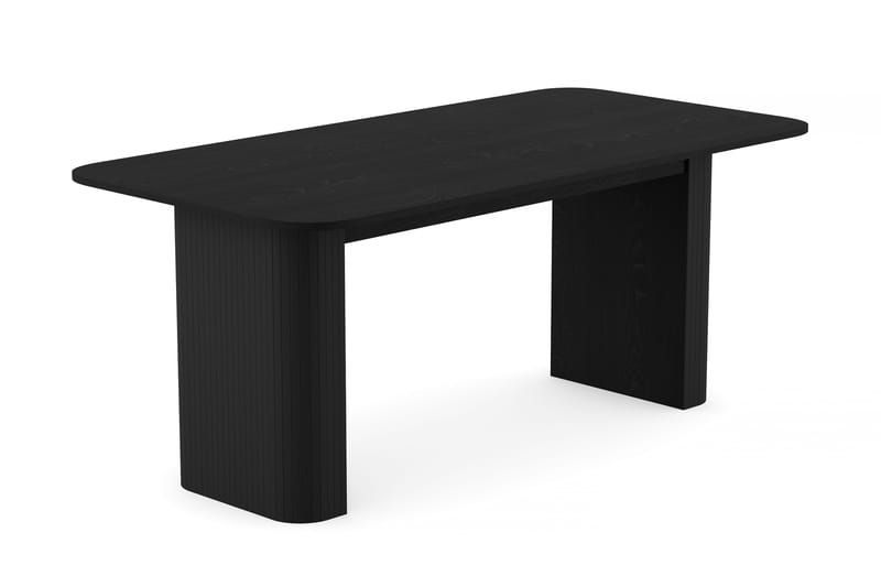 Kopparbo Matbord 180-240 cm Förlängningsbart med 6 Katy Matstolar - Svart / Vit Bouclé / Metallben Svart - Products - Möbler - Bord & matgrupp - Matgrupp