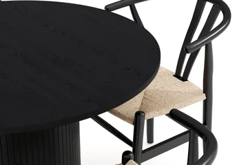 Kopparbo Matgrupp 106 cm Rund med 4 Dastoori Matstol - 2220067-4,2229318-1 - Svart - Products - Möbler - Bord & matgrupp - Matgrupp