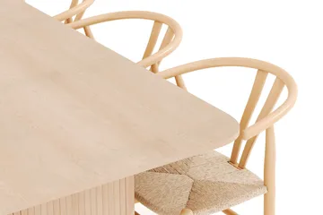 Kopparbo Matgrupp 200-260 cm Förlängningsbart med 6 Dastoori Matstolar - Whitewash - Products - Möbler - Bord & matgrupp - Matgrupp