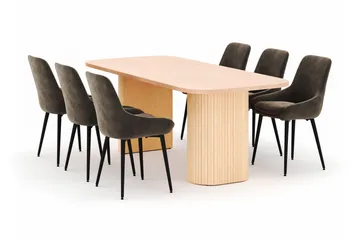 Kopparbo Matgrupp 200x90cm med 6 Alsarp Matstolar - Natural - Products - Möbler - Bord & matgrupp - Matgrupp