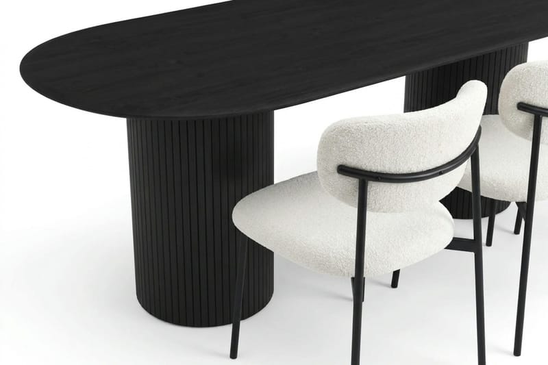 Kopparbo Matgrupp oval 220 cm Svart med 8 Lucy Matstolar - Svart - Products - Möbler - Bord & matgrupp - Matgrupp
