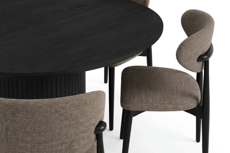 Kopparbo Matgrupp runt 150 cm Svart med 6 Molly Matstolar - Svart - Products - Möbler - Bord & matgrupp - Matgrupp