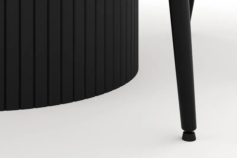 Kopparbo Rund Matgrupp 106-156cm med 6 Alsarp Matstolar - Svart - Products - Möbler - Bord & matgrupp - Matgrupp