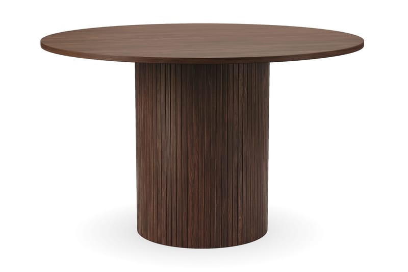 Kopparbo Runt Matbord 120 cm med 4 Winston Matstolar - Mörkbrun / Beige / Metallben Svart - Products - Möbler - Bord & matgrupp - Matgrupp