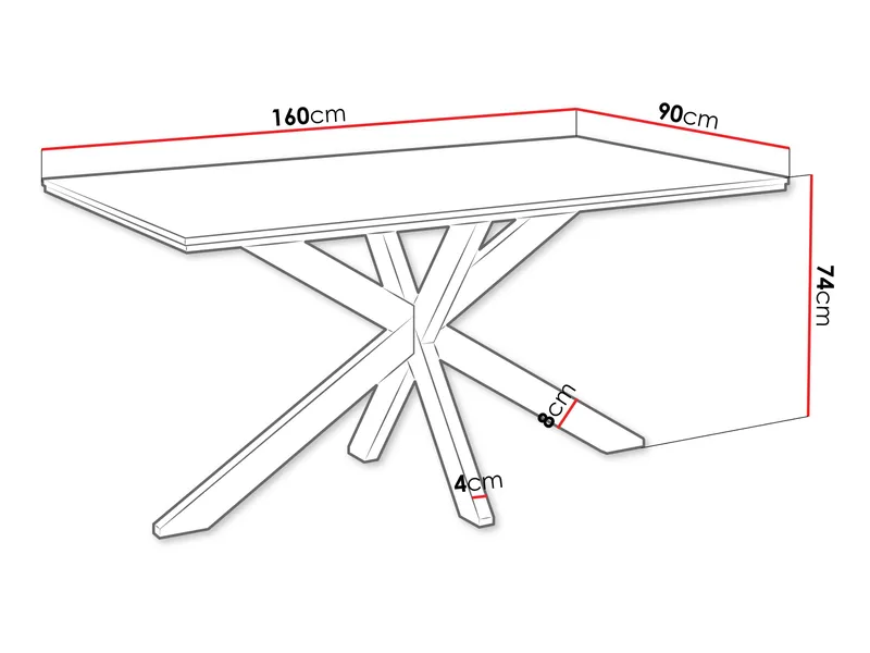 Kovrel Matbord 160 cm Rektangulär - Svart/Brun - Products - Möbler - Bord & matgrupp - Matbord & köksbord