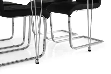 Kronblom Matgrupp 120 cm med 4 Cibus Stol - Vit/Krom/Svart PU - Products - Möbler - Bord & matgrupp - Matgrupp