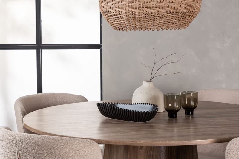 Lanzo Matgrupp 120 cm Rund med 4 Modesto Stolar - Natur - Products - Möbler - Bord & matgrupp - Matgrupp