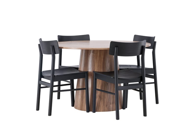 Lanzo Matgrupp 120 cm Rund med 4 Montros Stolar - Natur - Products - Möbler - Bord & matgrupp - Matgrupp