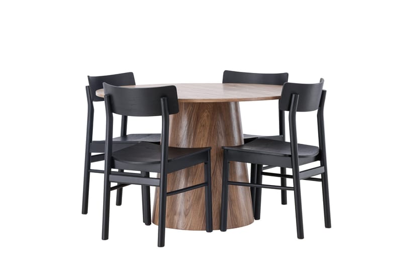 Lanzo Matgrupp 120 cm Rund med 4 Montros Stolar - Natur - Products - Möbler - Bord & matgrupp - Matgrupp