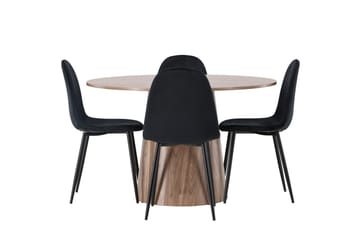Lanzo Matgrupp 120 cm Rund med 4 Polar Stolar - Natur - Products - Möbler - Bord & matgrupp - Matgrupp