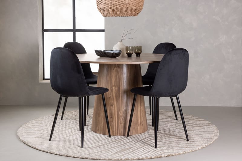 Lanzo Matgrupp 120 cm Rund med 4 Polar Stolar - Natur - Products - Möbler - Bord & matgrupp - Matgrupp
