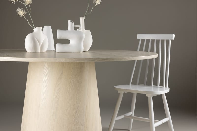 Lanzo Runt Matbord 120 cm - Vitvitlaserad / Ljus Trä - Products - Möbler - Bord & matgrupp - Matbord & köksbord