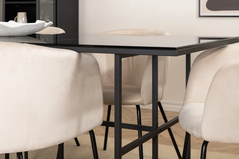 Leif Matgrupp 200 cm Rektangulär med 6 Berit stolar - Beige - Products - Möbler - Bord & matgrupp - Matgrupp