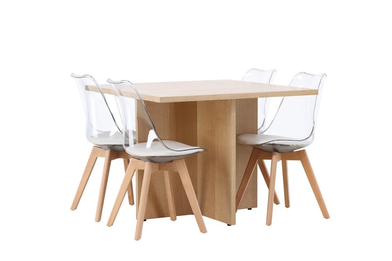 Leo Matgrupp 100 cm Rektangulär med 4 Edvin stolar - Natur - Products - Möbler - Bord & matgrupp - Matgrupp
