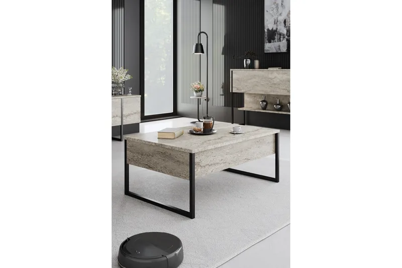 Luxe Soffbord 90 cm - Beige/Svart - Products - Möbler - Bord & matgrupp - Soffbord