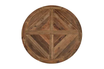 Lyon Rund Matgrupp 150 cm med 6 Tuva Stolar - Brun Vintage Alm / Svart Pu - Products - Möbler - Bord & matgrupp - Matgrupp