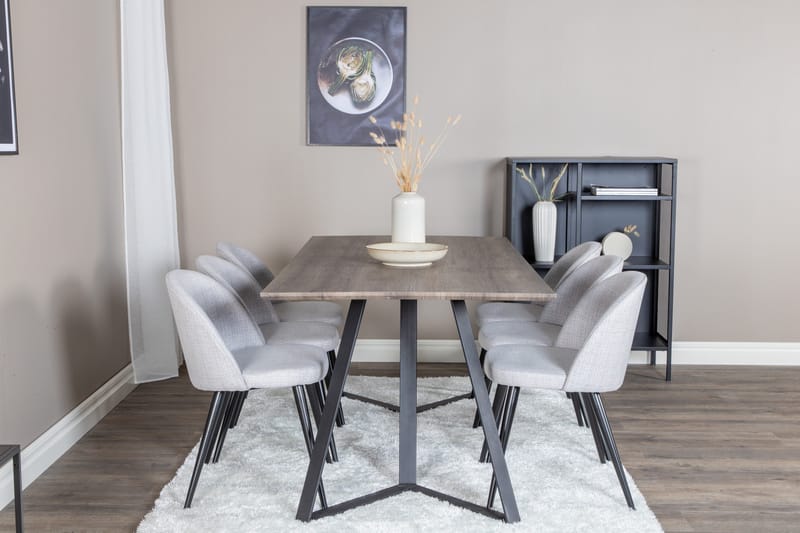 Malvina Matgrupp 180 cm Rektangulär med 6 Sedavi Stolar - Svart - Products - Möbler - Bord & matgrupp - Matgrupp