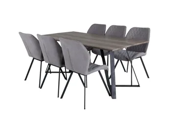 Marina Matgrupp 180 cm Rektangulär med 6 Gemma stolar - Svart - Products - Möbler - Bord & matgrupp - Matgrupp