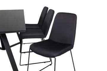 Marina Matgrupp 180 cm Rektangulär med 6 Muce stolar - Svart - Products - Möbler - Bord & matgrupp - Matgrupp