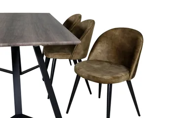 Marina Matgrupp 180 cm Rektangulär med 6 Velvet stolar - Svart - Products - Möbler - Bord & matgrupp - Matgrupp