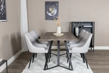 Marina Matgrupp 180 cm Rektangulär med 6 Plaza stolar - Svart - Products - Möbler - Bord & matgrupp - Matgrupp