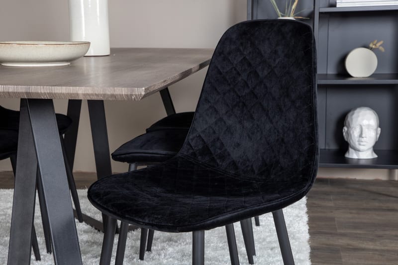 Marina Matgrupp 180 cm Rektangulär med 6 Polar stolar - Svart - Products - Möbler - Bord & matgrupp - Matgrupp