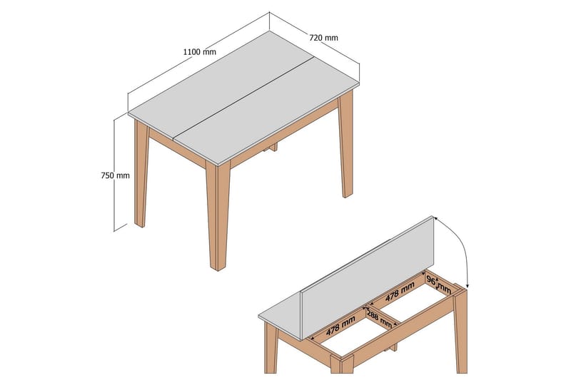 Levents Matbord 110x72 cm Vit - Hanah Home - Products - Möbler - Bord & matgrupp - Matbord & köksbord