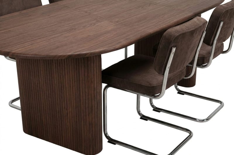 Noira Matgrupp förlängningsbart 160-220 cm Valnöt med 6 Milva Matstolar - Valnöt - Products - Möbler - Bord & matgrupp - Matgrupp