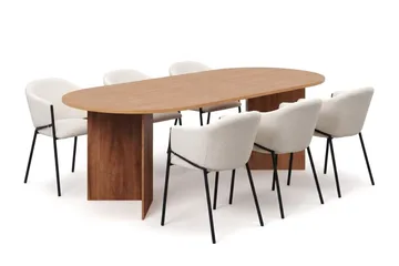 Vera Matgrupp rektangulärt 180 cm Ek med 6 Filip Matstolar, Ek
