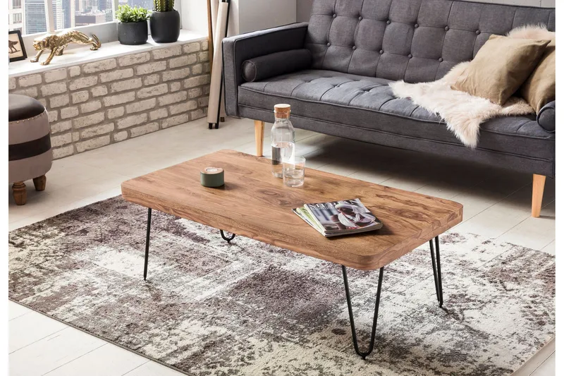 Mayotte Soffbord 115 cm - Akacia/Svart - Products - Möbler - Bord & matgrupp - Soffbord