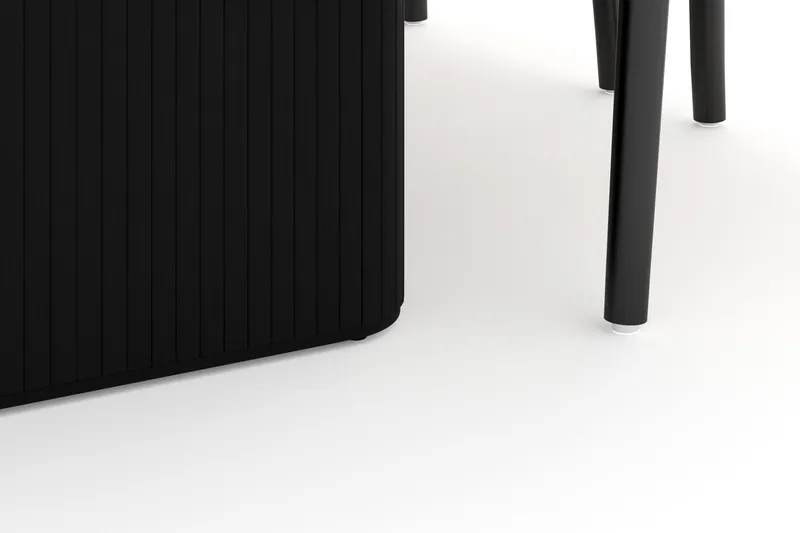 Noira Matgrupp 220 cm Massiv Ek med 6 Dastoori Matstol - 2220067-6,2206123-1 - Svart - Products - Möbler - Bord & matgrupp - Matgrupp