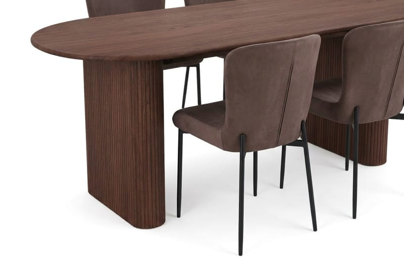 Noira Matgrupp rektangulärt 180 cm Valnöt med 6 Elsie Matstolar - Valnöt/Brun - Products - Möbler - Bord & matgrupp - Matgrupp