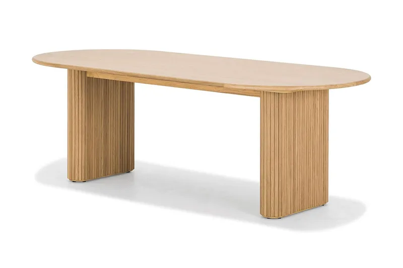 Noira Ovalt Matbord 220 cm EK +  6 st Nibe stol beige med ek ben - Natur/Beige - Products - Möbler - Bord & matgrupp - Matgrupp