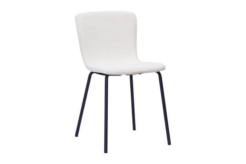 Noira Ovalt Matbord 220 cm med 6 Katy Matstolar - Svart / Vit Bouclé / Metallben Svart - Products - Möbler - Bord & matgrupp - Matgrupp