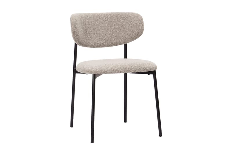 Noira Ovalt Matbord 220 cm med 6 Lucy Matstolar - Svart / Greige Bouclé / Metallben Svart - Products - Möbler - Bord & matgrupp - Matgrupp