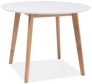 Nordix runt matbord Ø100 cm - Vit/ek - Vit/ek - Products - Möbler - Bord & matgrupp - Matbord & köksbord