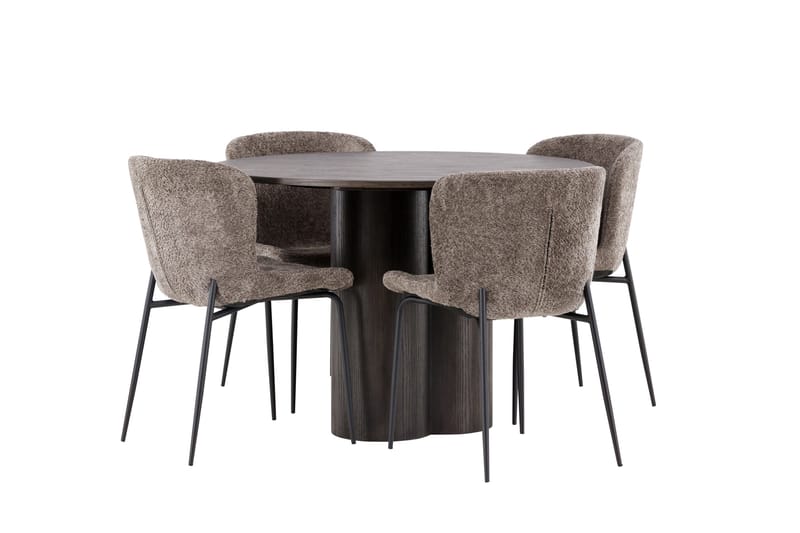 Olivia Matgrupp 110 cm Rund med 4 Modesto stolar - Beige - Products - Möbler - Bord & matgrupp - Matgrupp