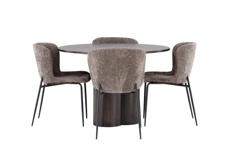 Olivia Matgrupp 110 cm Rund med 4 Modesto stolar - Beige - Products - Möbler - Bord & matgrupp - Matgrupp