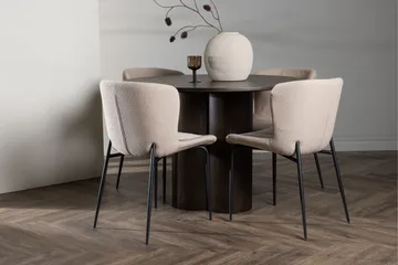 Olivia Matgrupp 110 cm Rund med 4 Modesto stolar - Mörkgrå - Products - Möbler - Bord & matgrupp - Matgrupp
