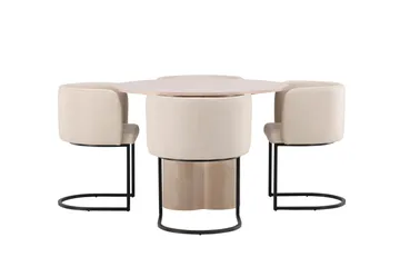 Olivia Matgrupp 110 cm Rund med 4 Simrishamn stolar - Whitewash - Products - Möbler - Bord & matgrupp - Matgrupp