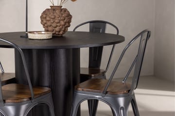 Olivia Matgrupp 110 cm Rund med 4 Tempe Stolar - Svart - Products - Möbler - Bord & matgrupp - Matgrupp