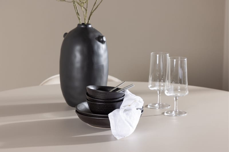 Olivia Matgrupp 110 cm Rund med 4 Velvet stolar - Beige/Beige - Products - Möbler - Bord & matgrupp - Matgrupp