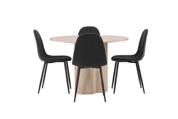 Olivia Matgrupp 110 cm Rund med 4 Polar stolar - Whitewash - Products - Möbler - Bord & matgrupp - Matgrupp