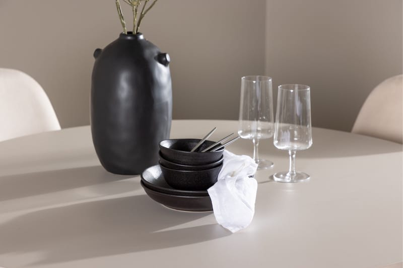 Olivia Matgrupp 110 cm Rund med 4 Polar stolar - Beige/Beige - Products - Möbler - Bord & matgrupp - Matgrupp