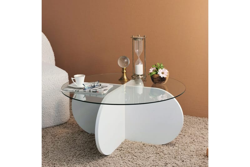 Pakalni Soffbord 75x35x75 cm Runt - Vit - Products - Möbler - Bord & matgrupp - Soffbord