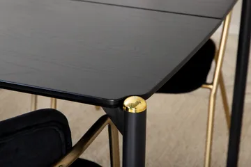 Pelle Matgrupp 190 cm Rektangulär med 6 Arrow stolar - Svart/Guld - Products - Möbler - Bord & matgrupp - Matgrupp
