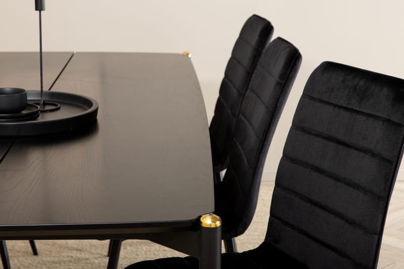 Pelle Matgrupp 190 cm Rektangulär med 6 Windu stolar - Svart - Products - Möbler - Bord & matgrupp - Matgrupp